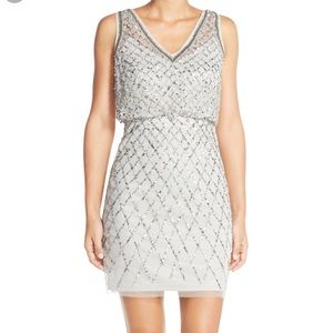 Adrianna Papell sleeveless beaded cocktail dress